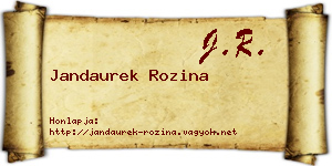 Jandaurek Rozina névjegykártya